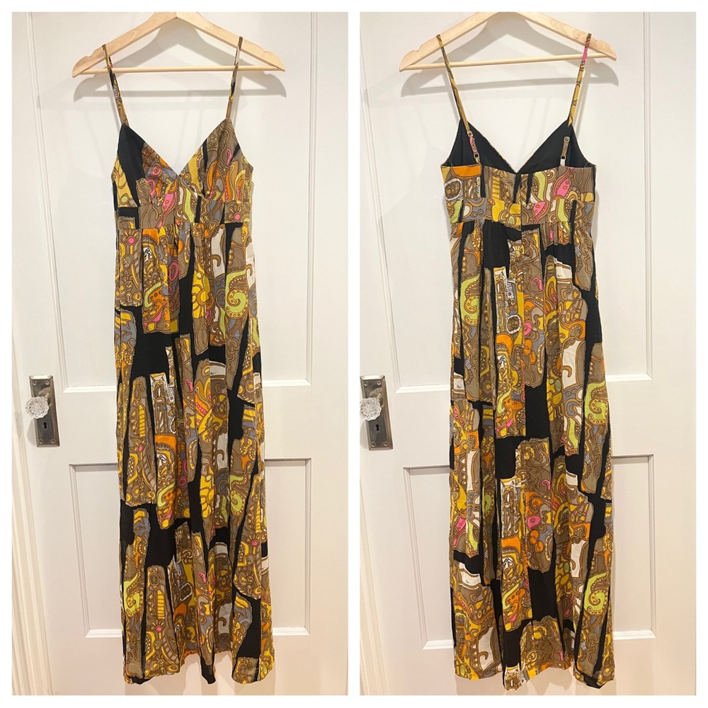 Trina Turk Maya Siren Silk Maxi Dress 0